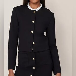 Ann Taylor Factory Black Cardigan with Gold Buttons
